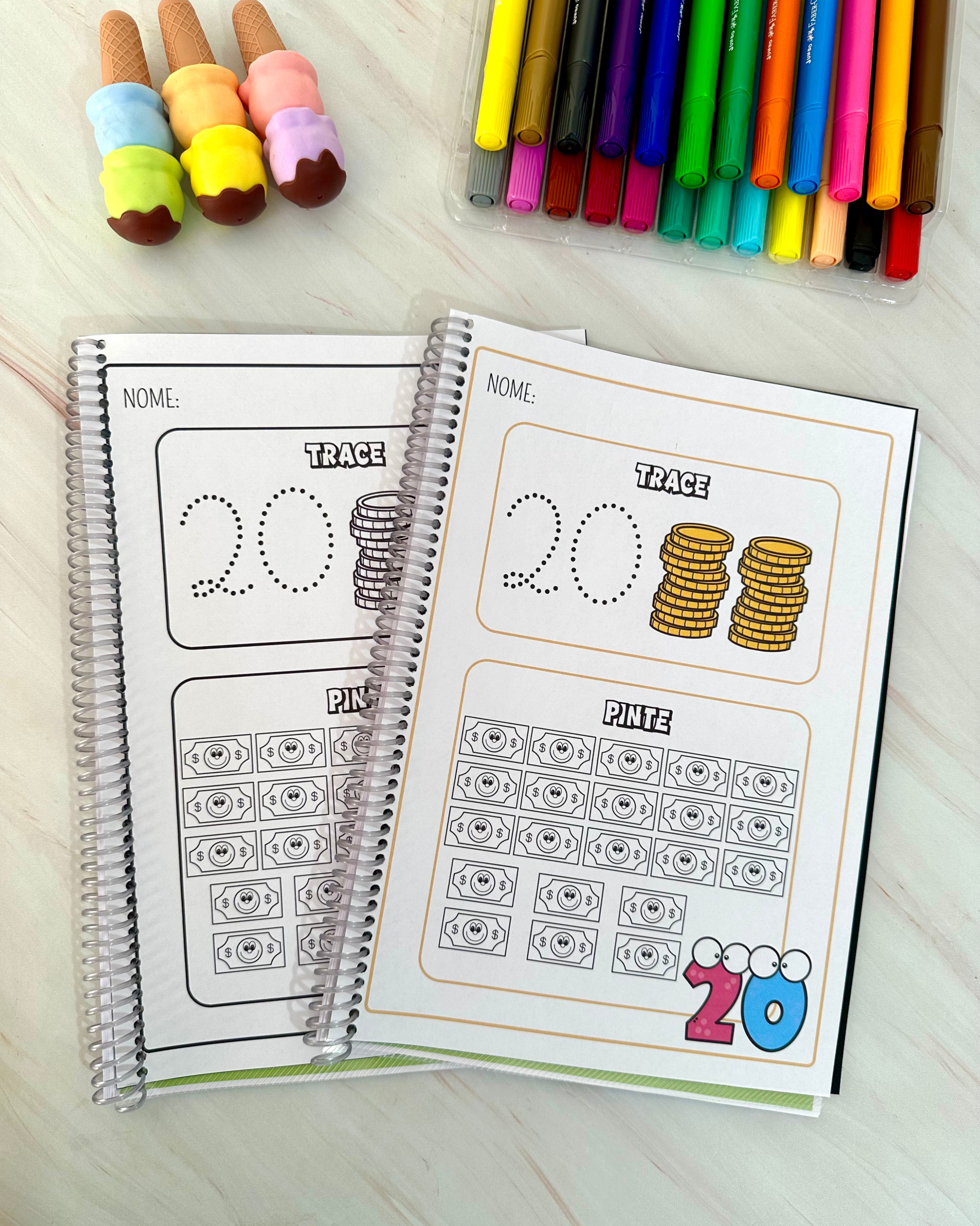 Apostila Trace e Pinte para trabalhar numerais de 1 a 20 com crianças da Educação Infantil - Imagem 11