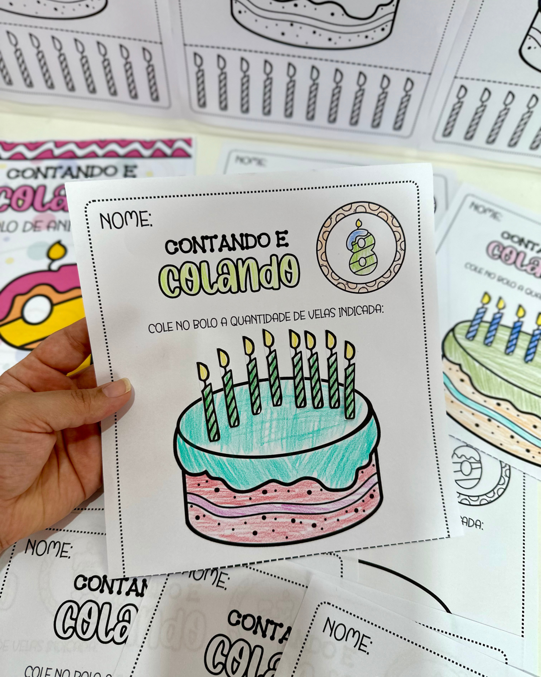 Apostilas Contando e Colando - Bolo de Aniversário para trabalhar ...