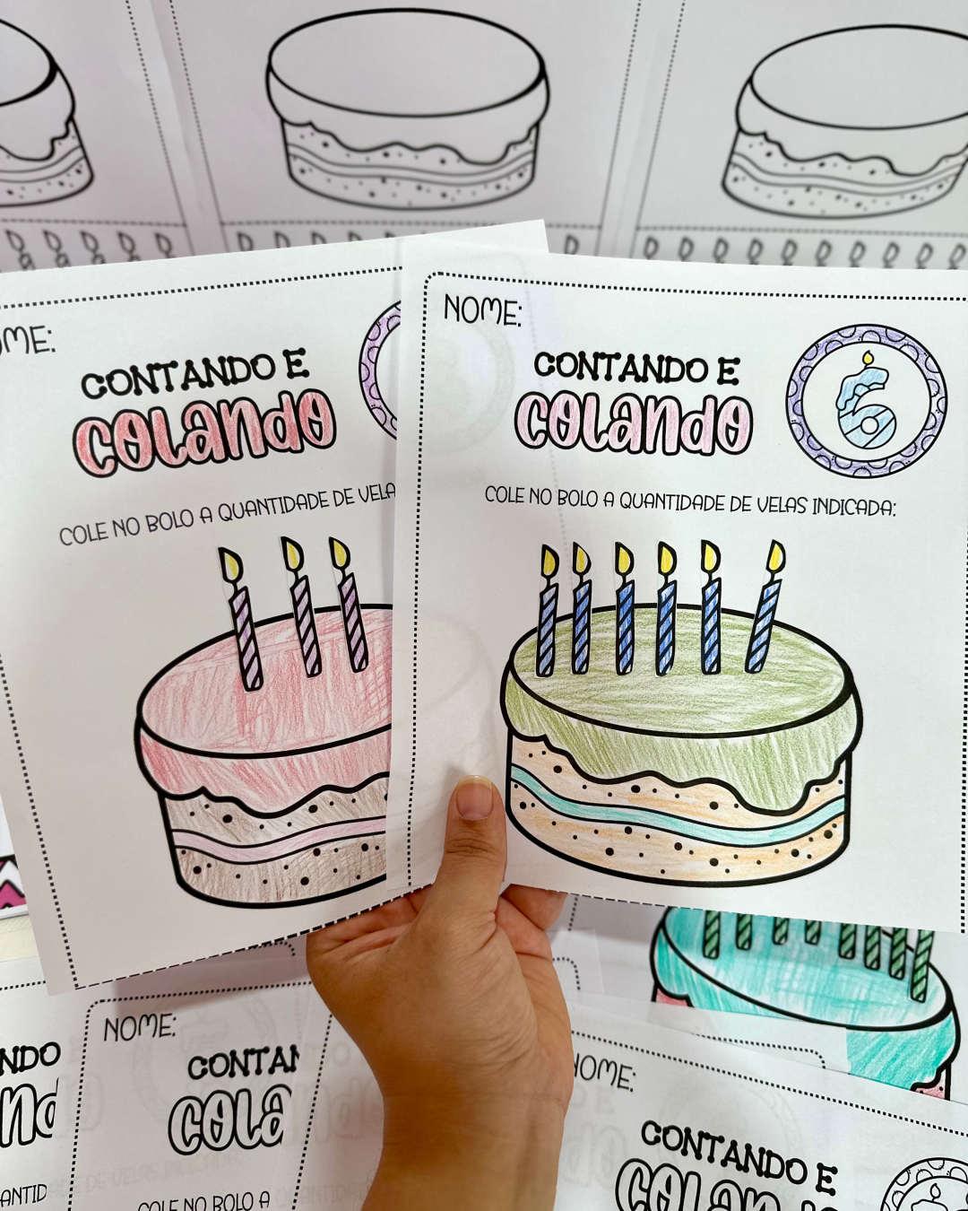 Apostilas Contando e Colando - Bolo de Aniversário para trabalhar ...