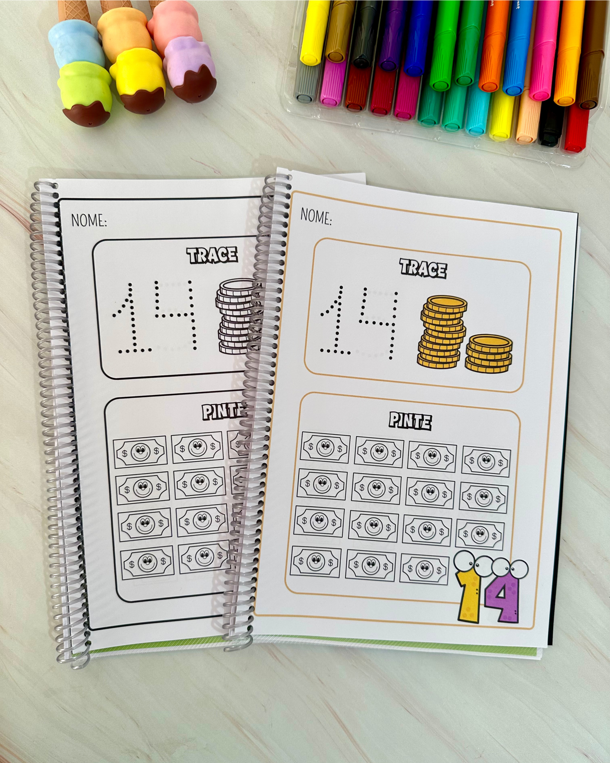 Apostila Trace e Pinte para trabalhar numerais de 1 a 20 com crianças da Educação Infantil - Imagem 9