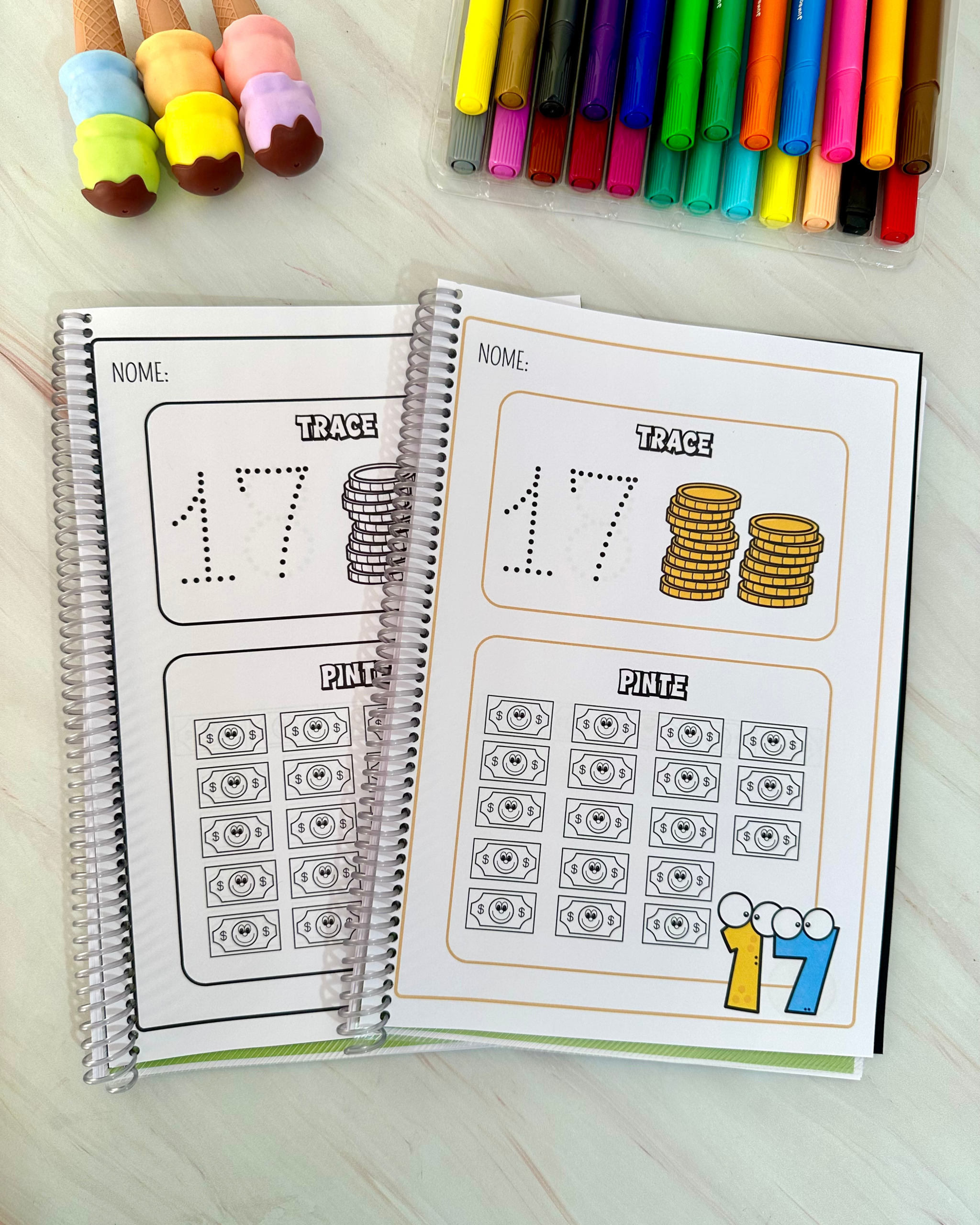 Apostila Trace e Pinte para trabalhar numerais de 1 a 20 com crianças da Educação Infantil - Imagem 10