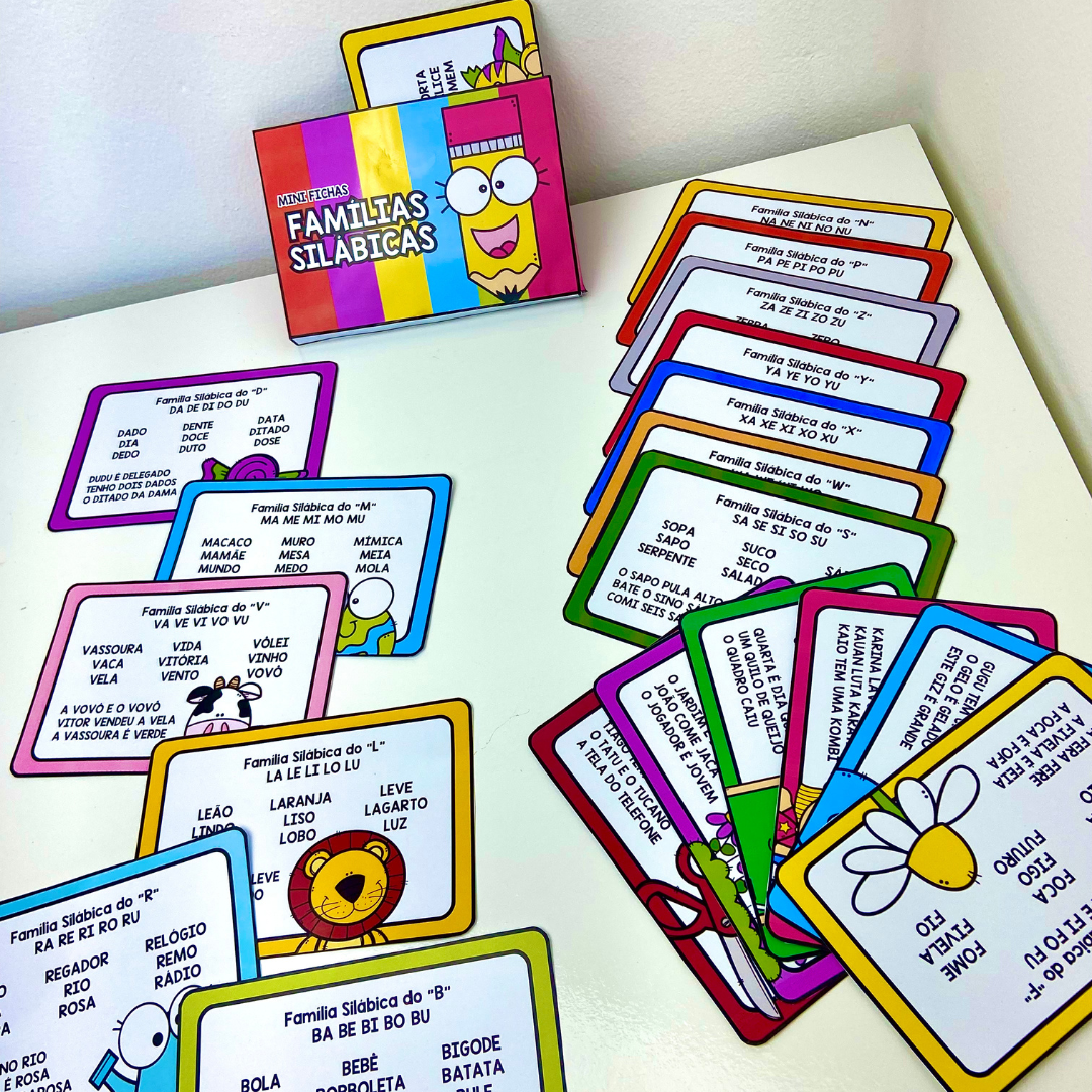 Mini fichas de leitura família silábica