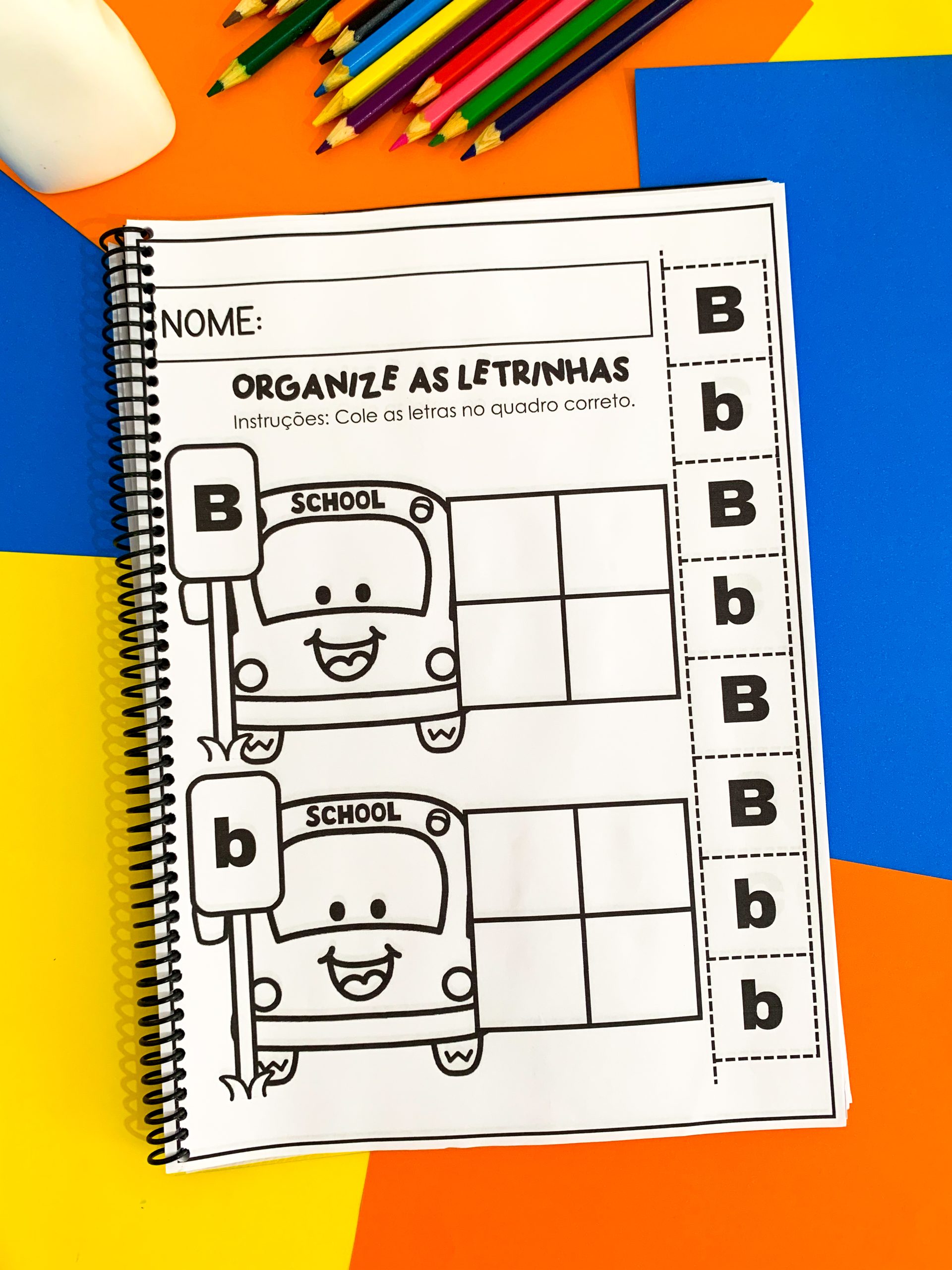 Organizando Letrinhas – Estacione Letras Bastão Maiúsculas e Minúsculas ...