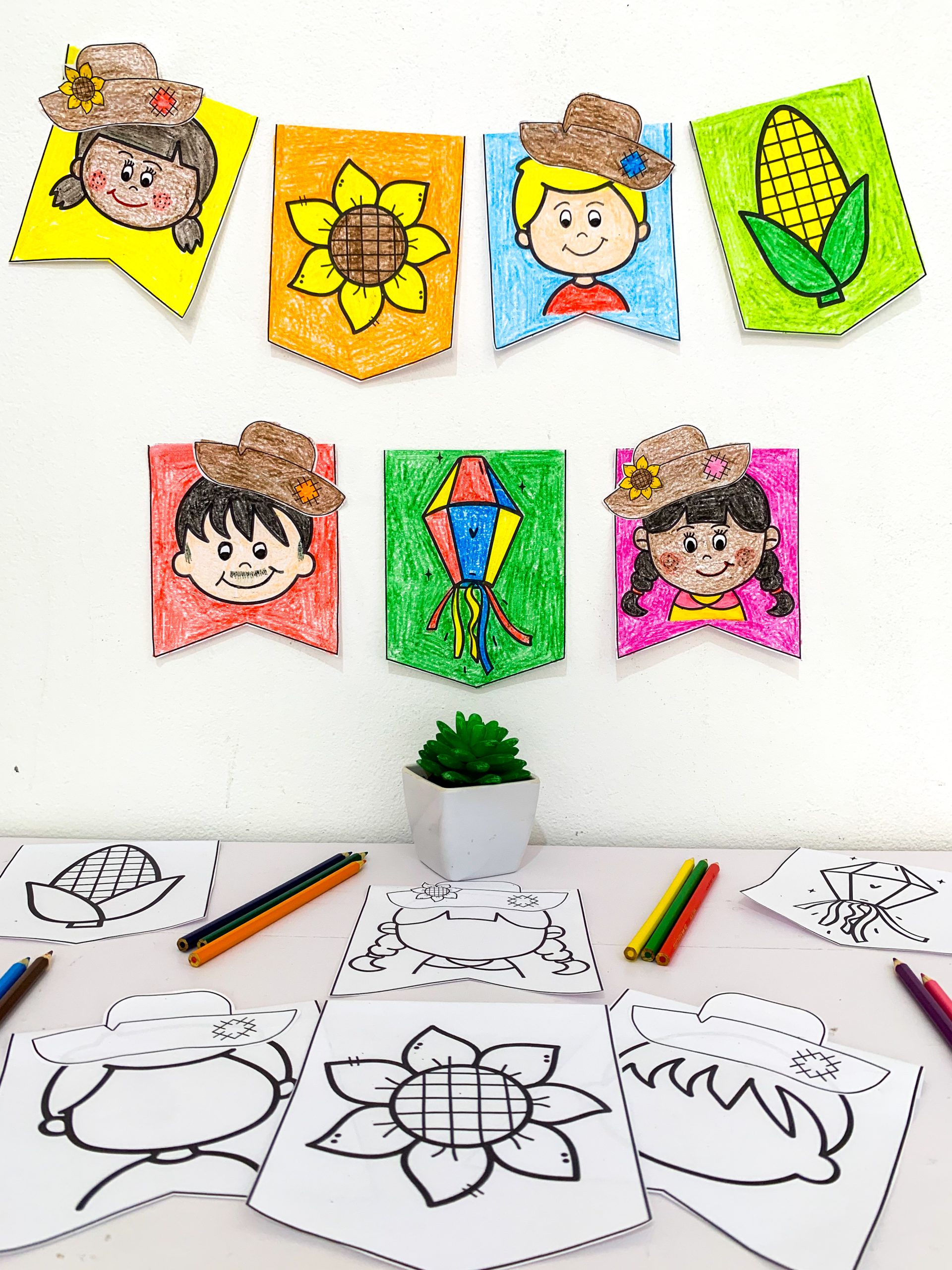 ATIVIDADE: BANDEIRINHAS E BANDEIROLAS PARA COLORIR - Imagem 14