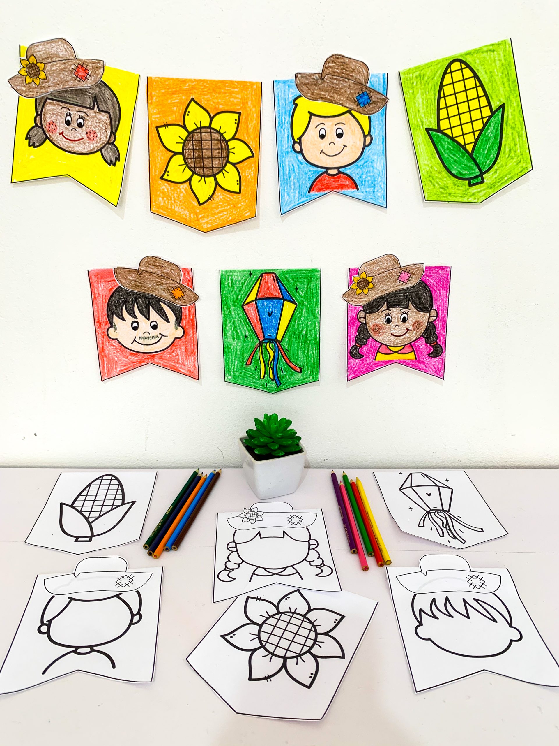 ATIVIDADE: BANDEIRINHAS E BANDEIROLAS PARA COLORIR - Imagem 15