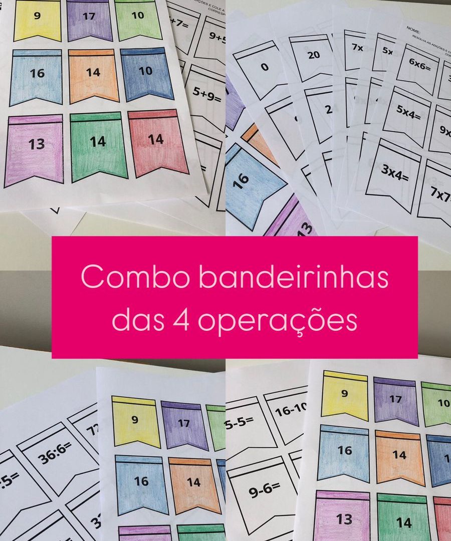 Combo Bandeirinhas das 4 Operações!