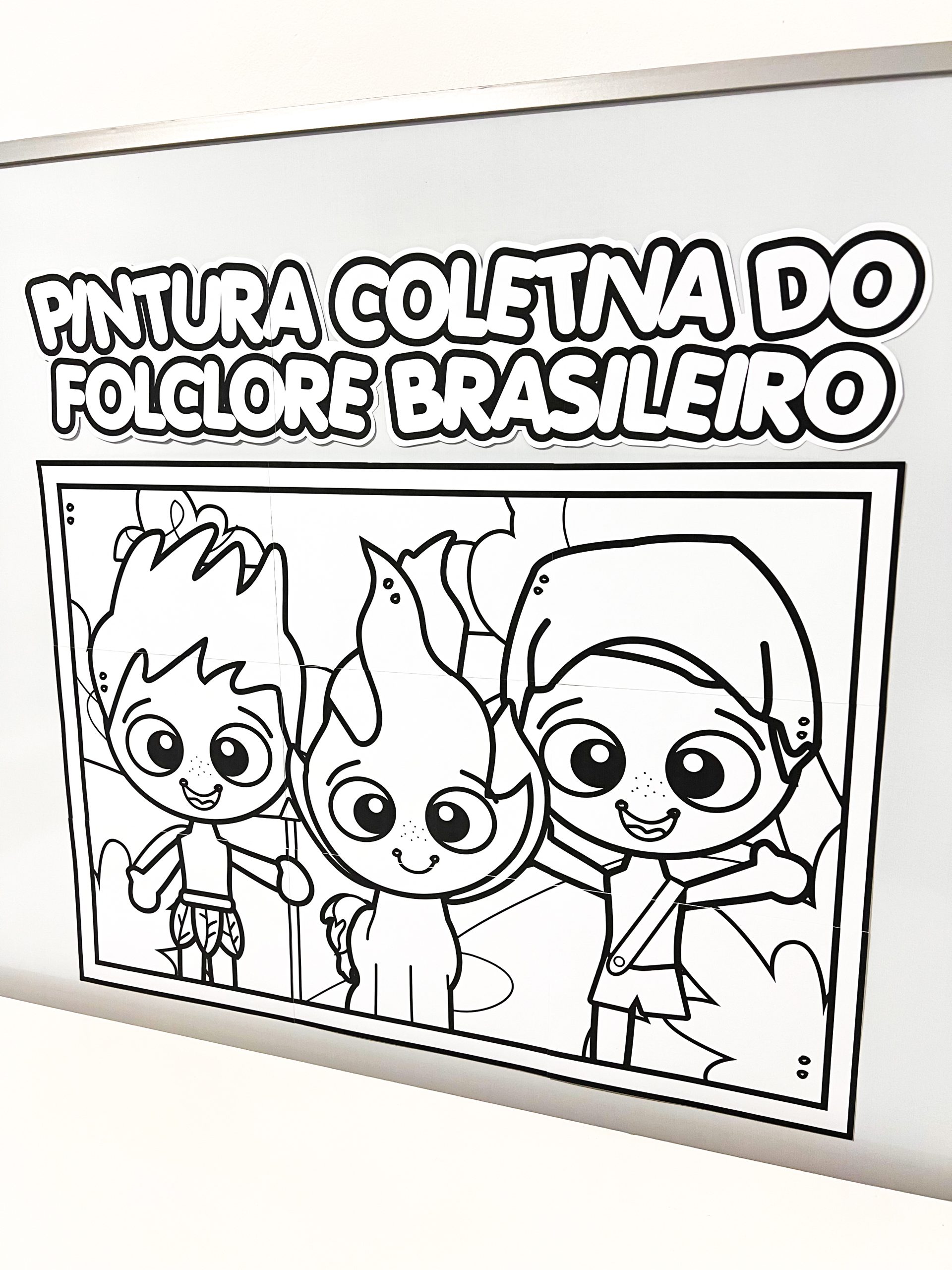Cartaz Colaborativo do Folclore para Colorir