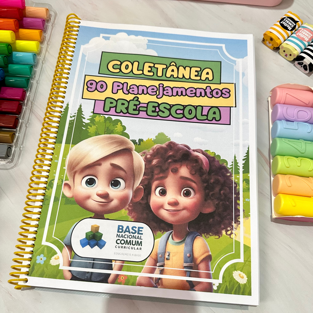 Material com 90 propostas de atividades lúdicas alinhadas à BNCC, elaborado para turmas de Pré-escola.