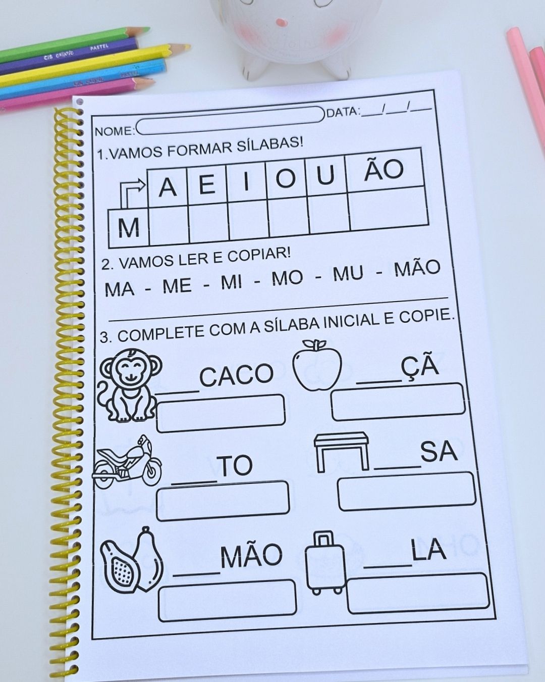 CARTILHA SÍLABAS SIMPLES COM O ÃO - Imagem 11