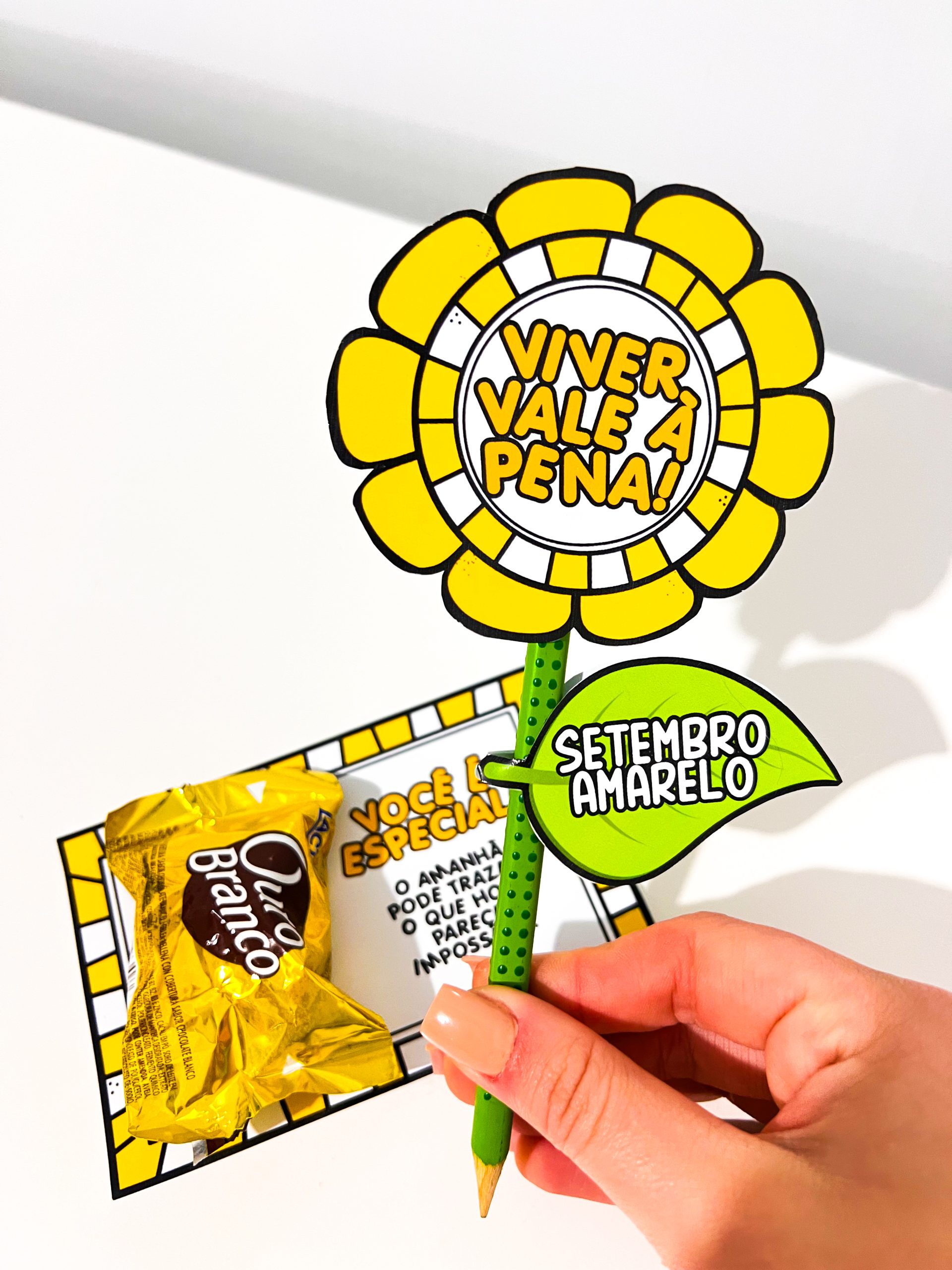 Lembrancinha Lápis Girassol – Setembro Amarelo - Imagem 3