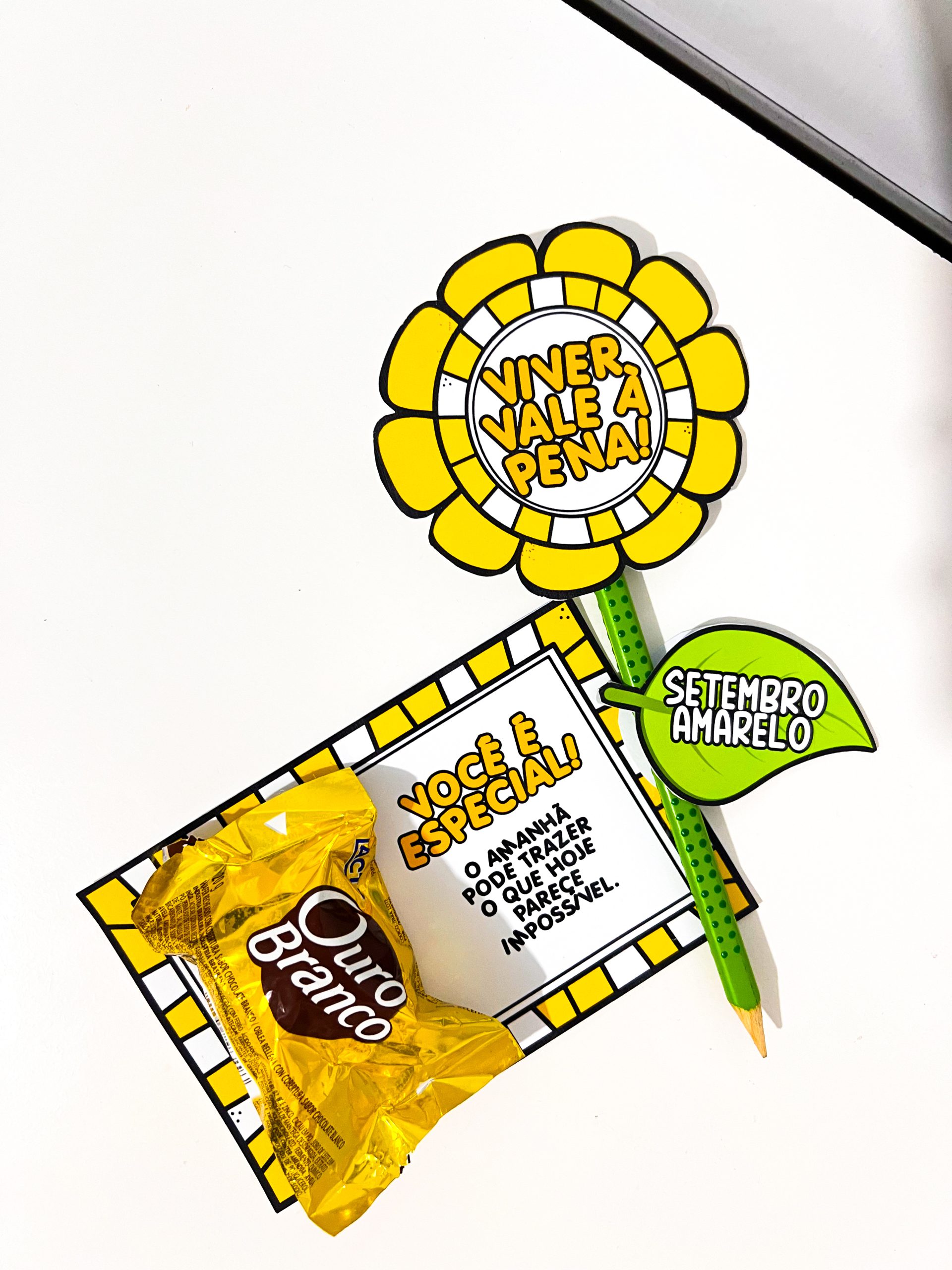 Lembrancinha Lápis Girassol – Setembro Amarelo - Imagem 6