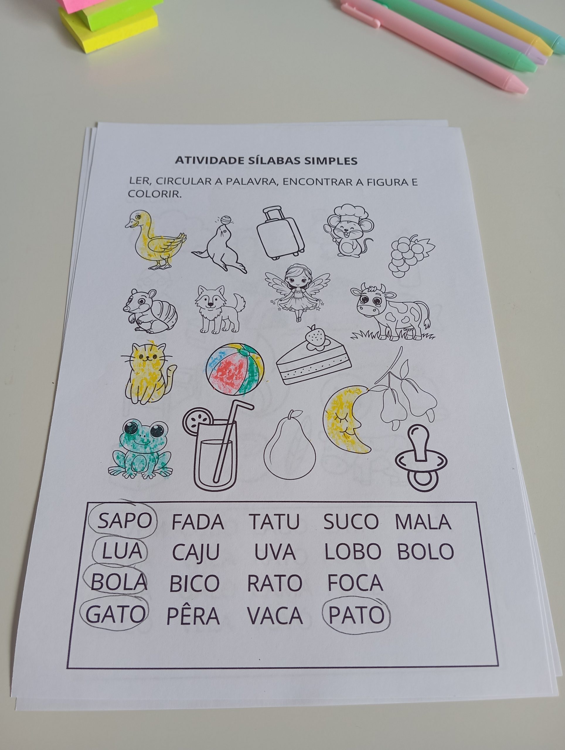Atividade de Sílabas Simples - Imagem 2