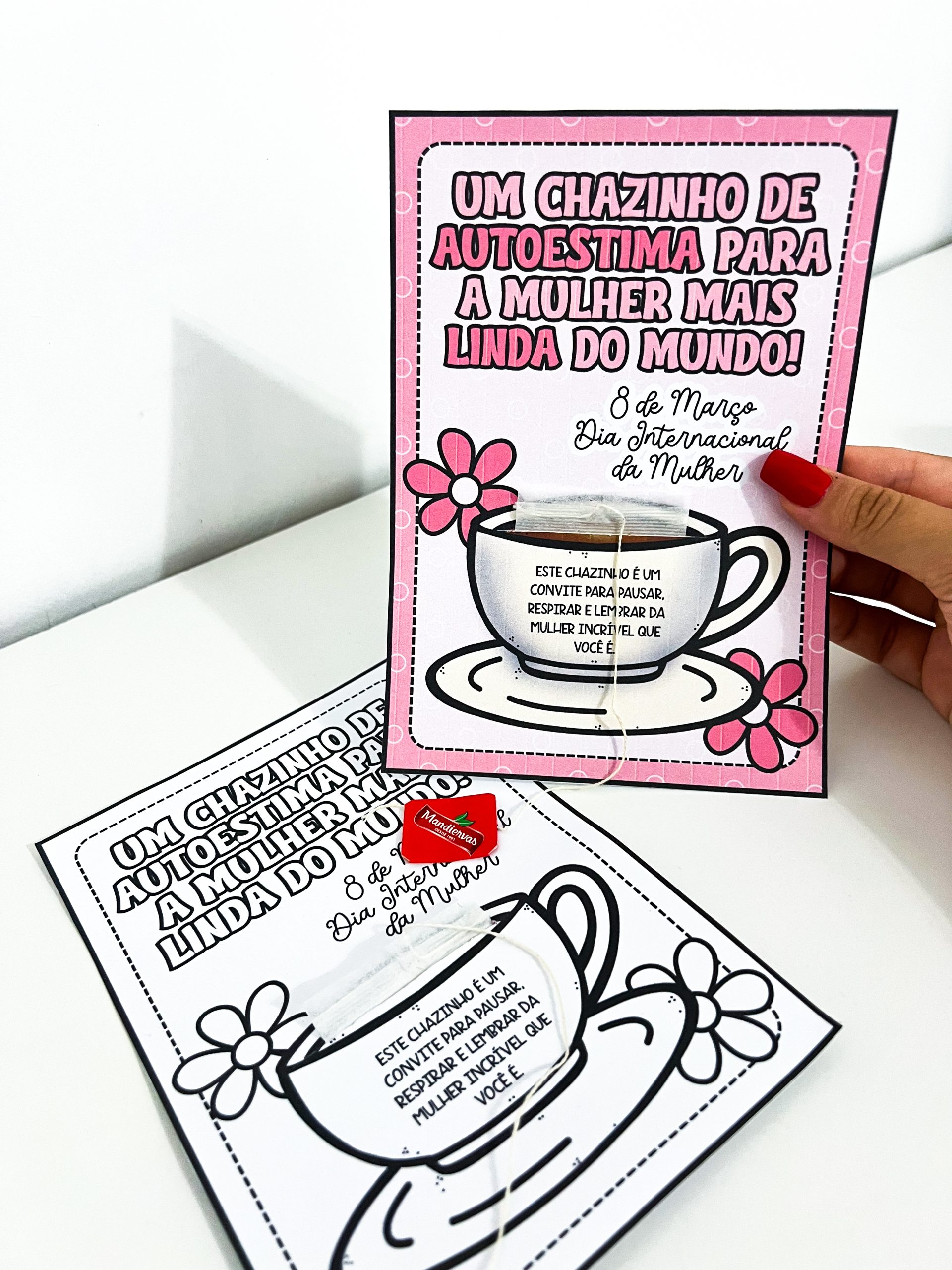 Cartão Dia Internacional da Mulher – Chazinho de Autoestima