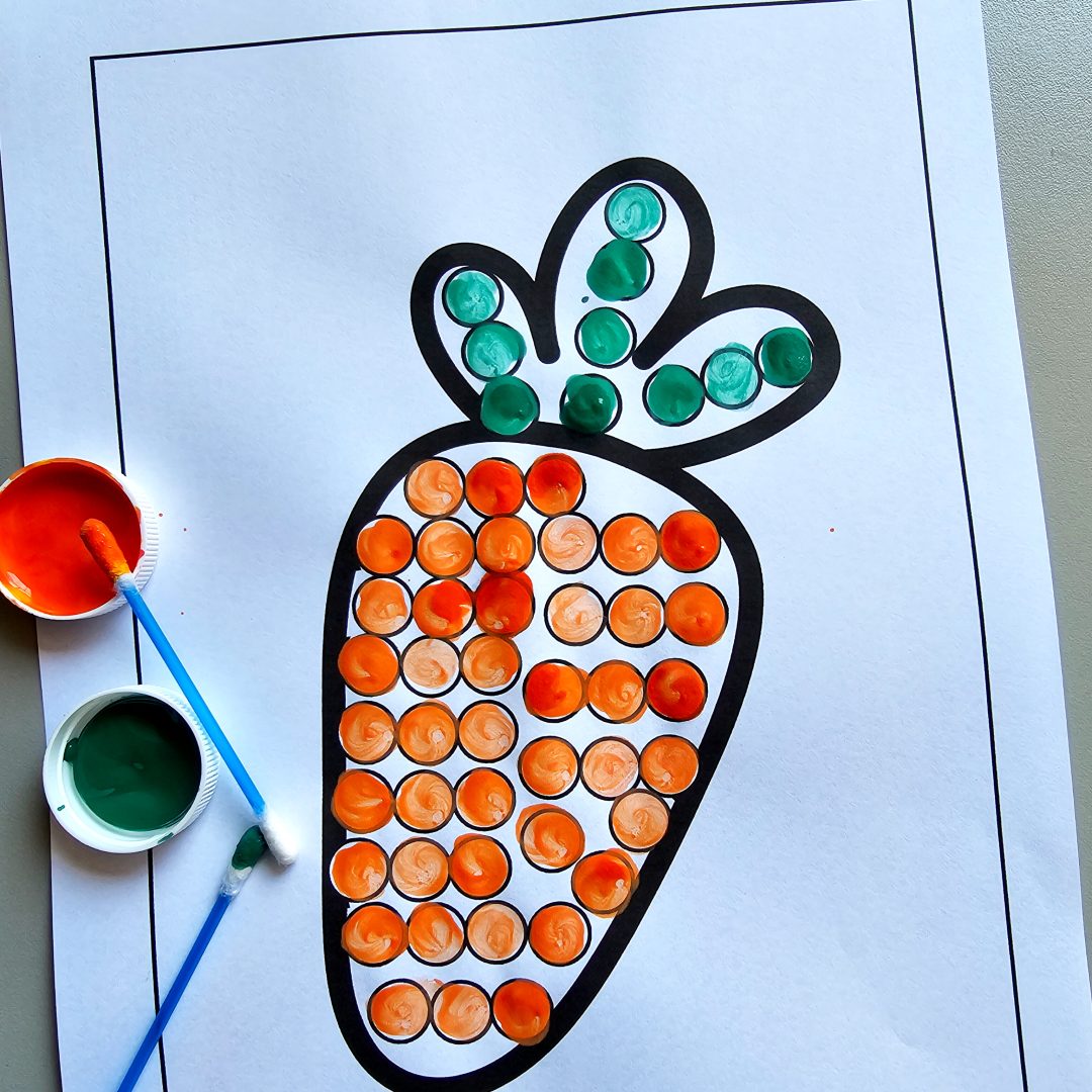 Pintura com cotonete de Páscoa