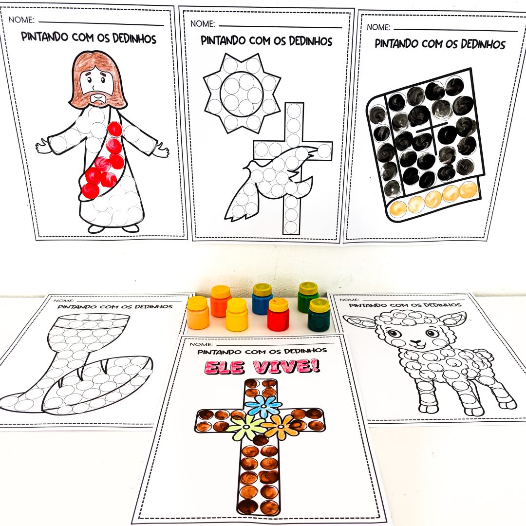 Páscoa Cristã - Pintando com os Dedinhos
