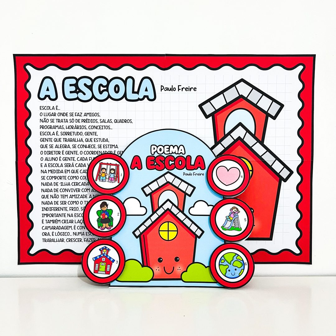 Cartaz e Luva Poema: A Escola