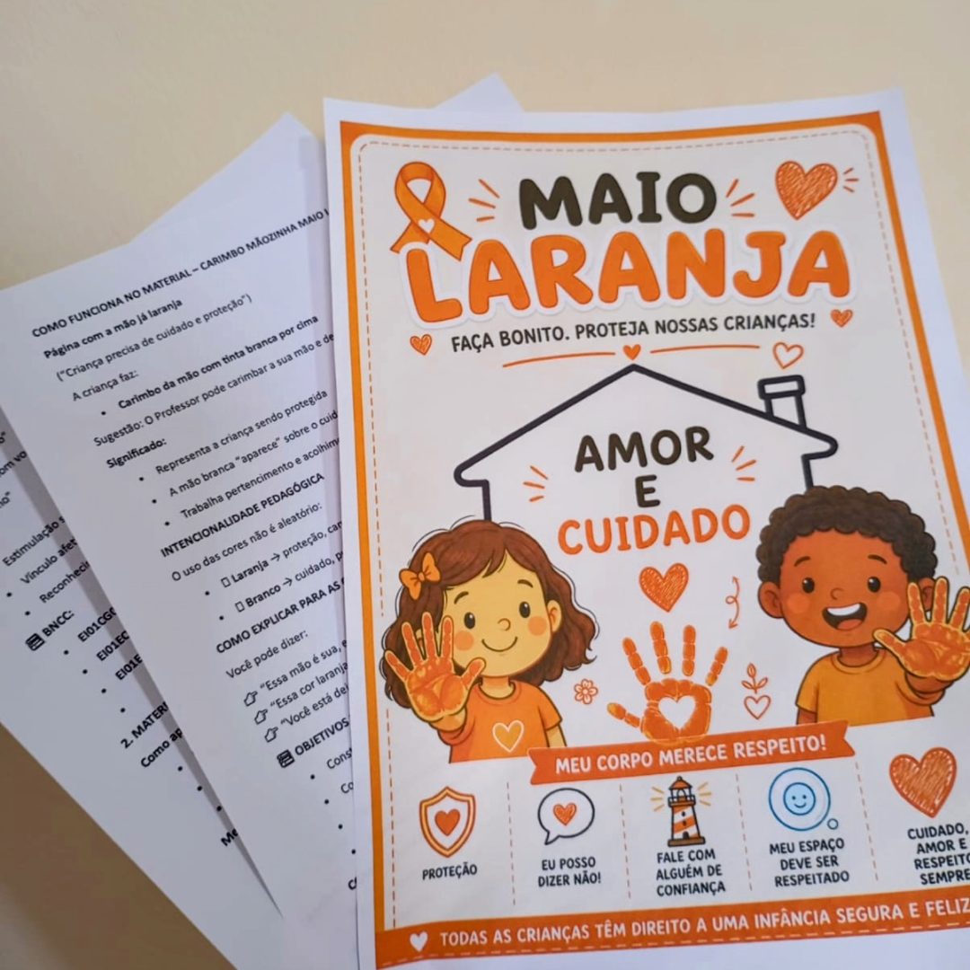 CARIMBO MÃOZINHA MAIO LARANJA