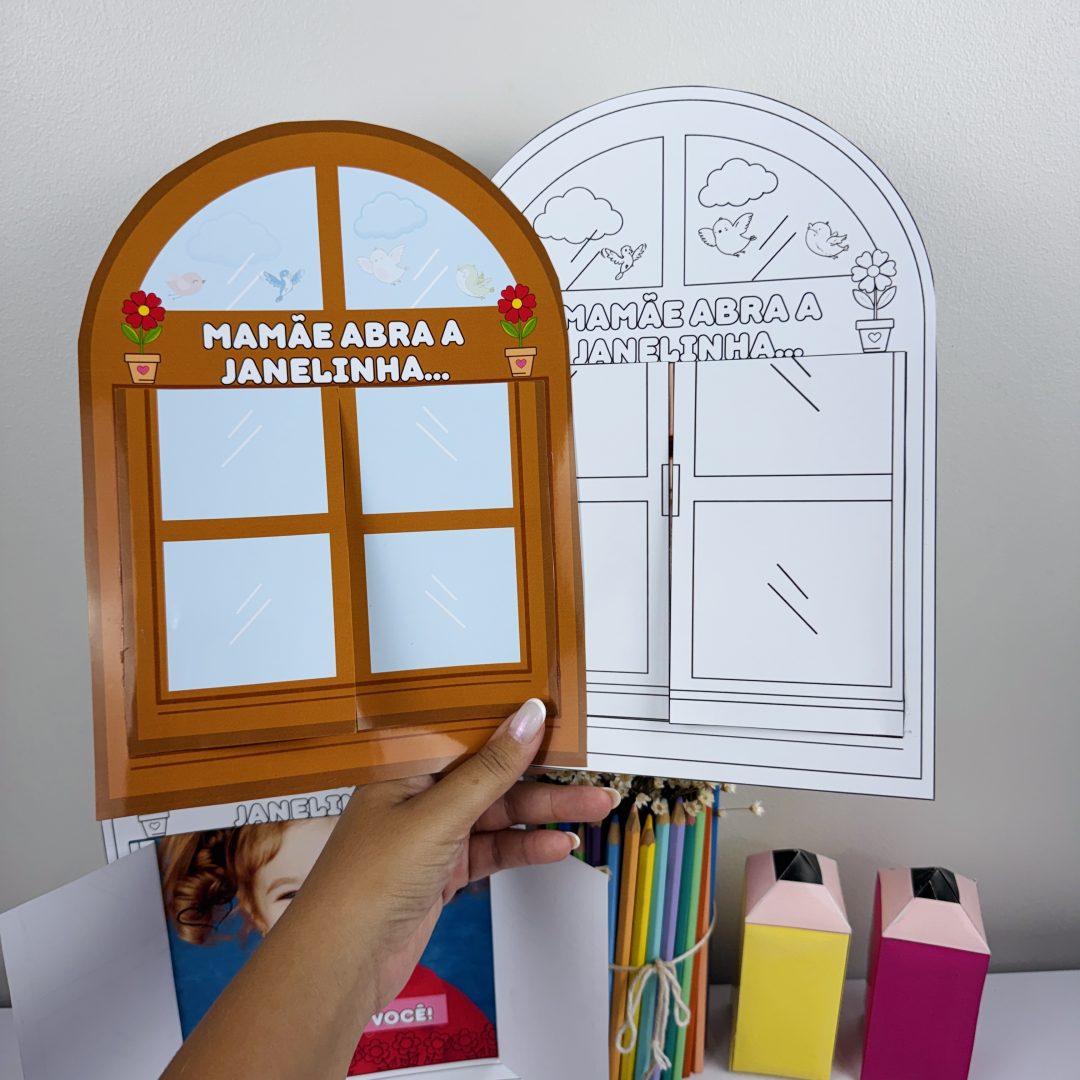 Janelinha “Mamãe, abra a janelinha” - editável no Canva