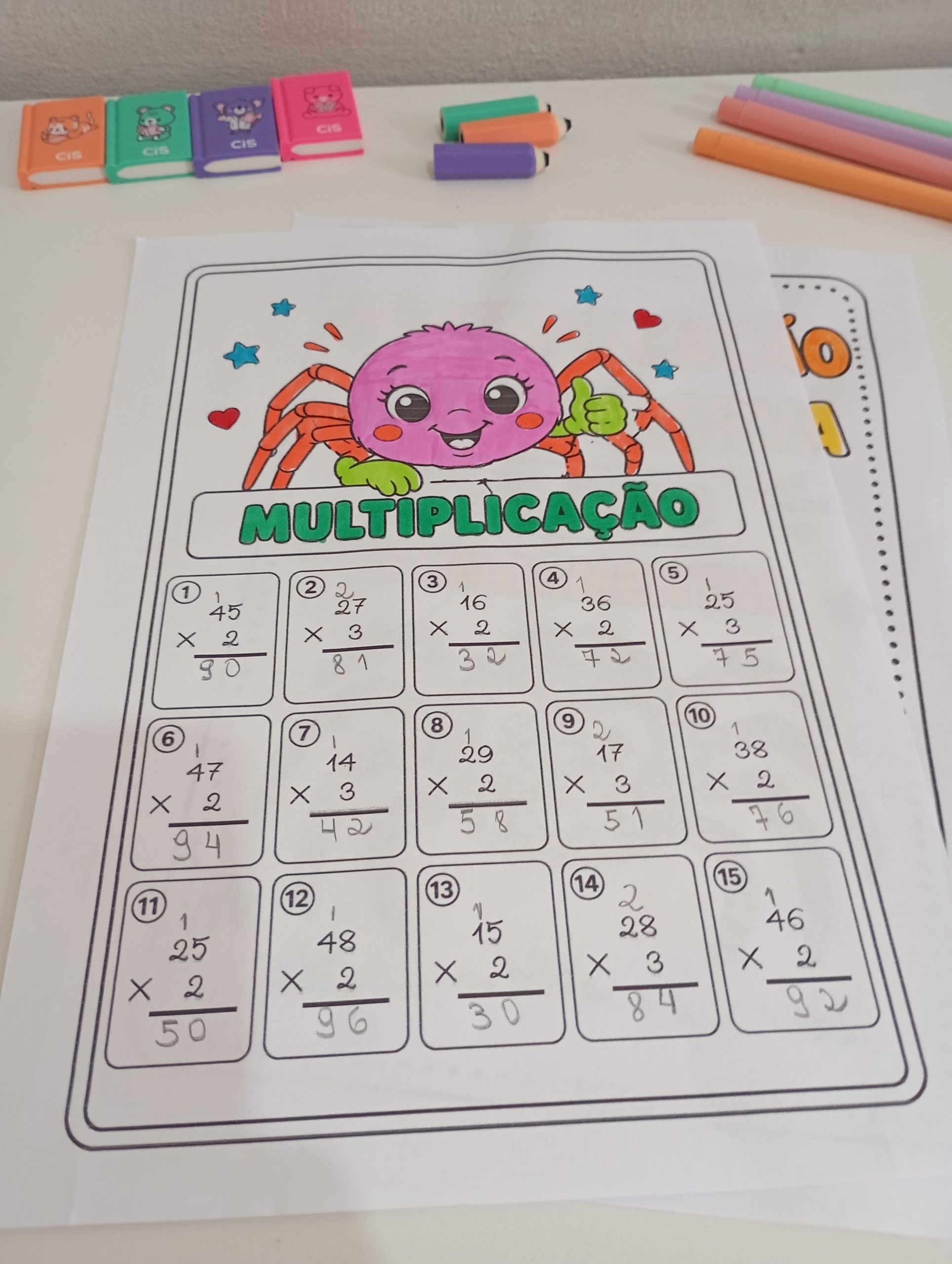 FOLHINHAS DE MULTIPLICAÇÃO COM RESERVA – 3º ANO - Imagem 5