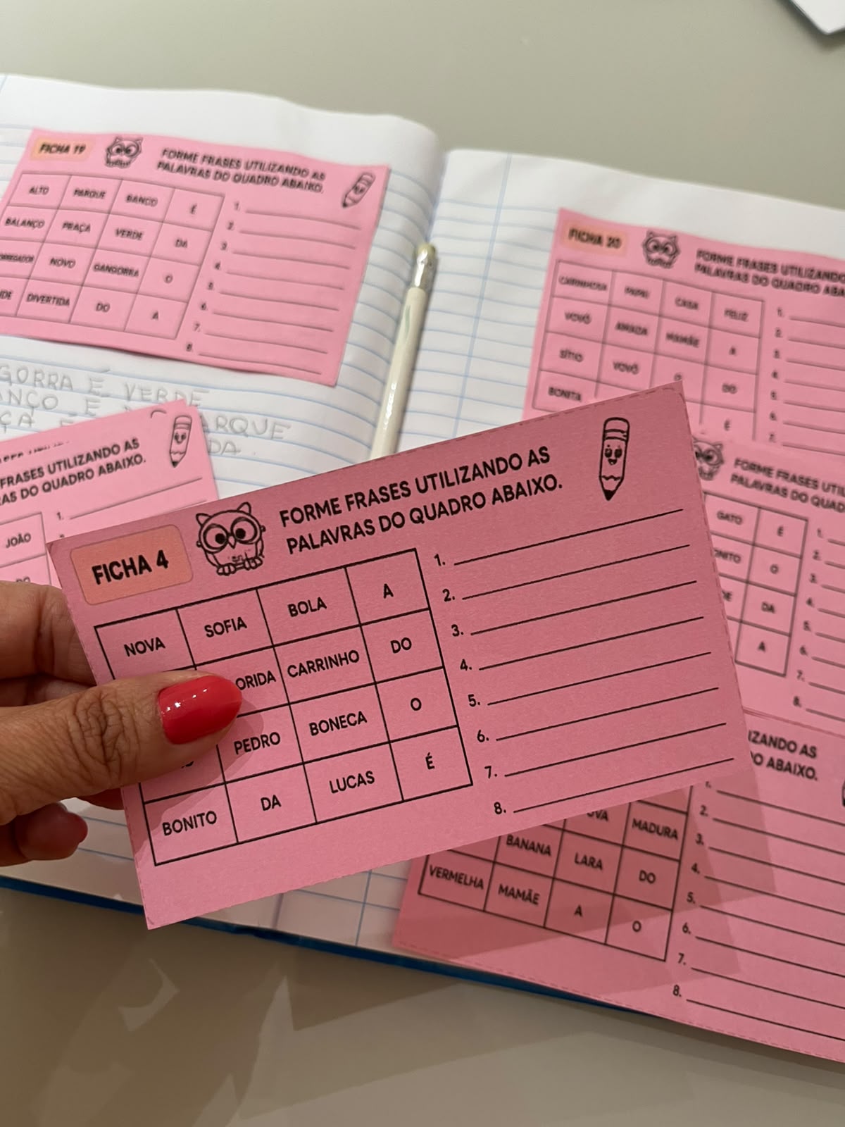 20 fichas FORMANDO FRASES – 2 ° ano do ensino fundamental - Imagem 4