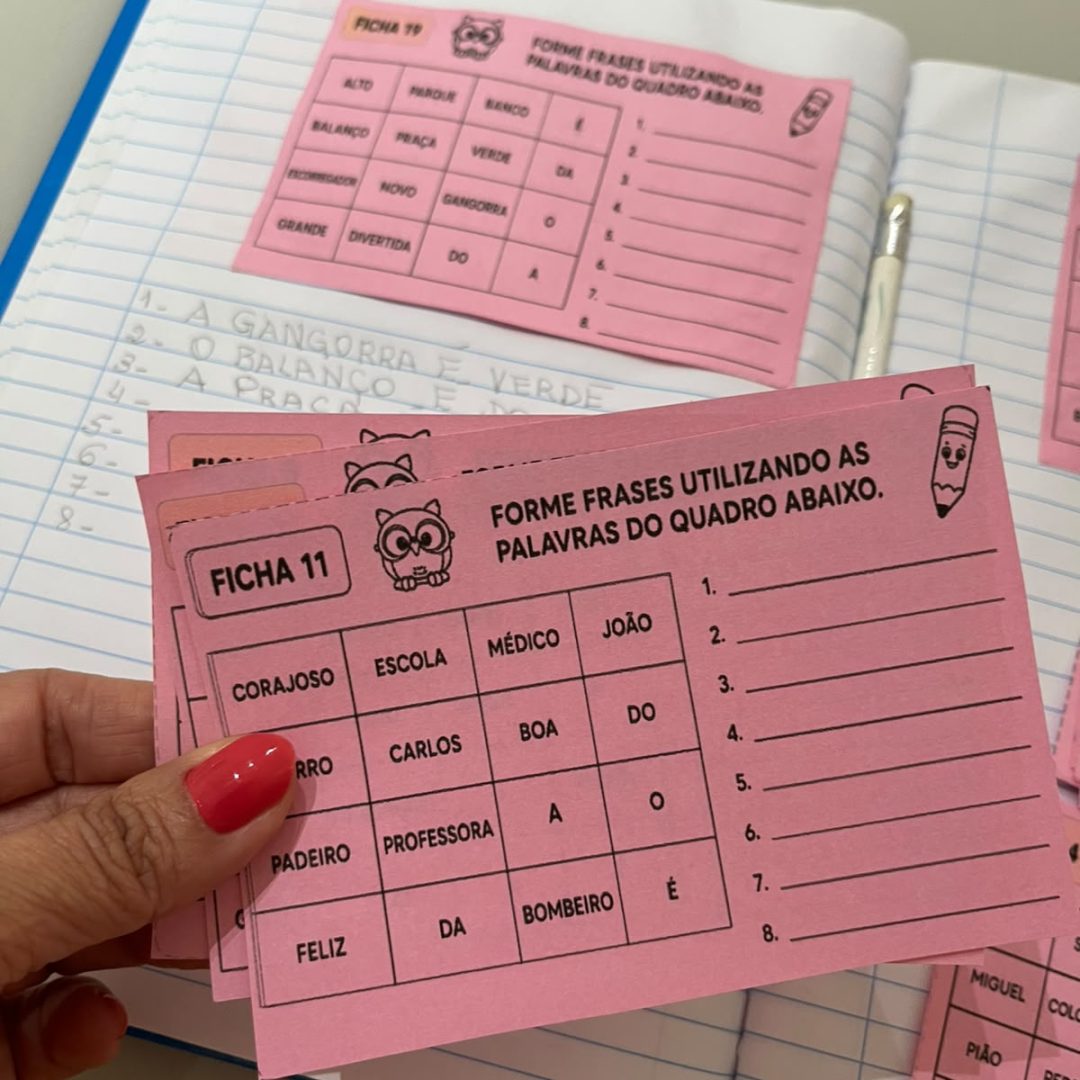 20 fichas FORMANDO FRASES – 2 ° ano do ensino fundamental