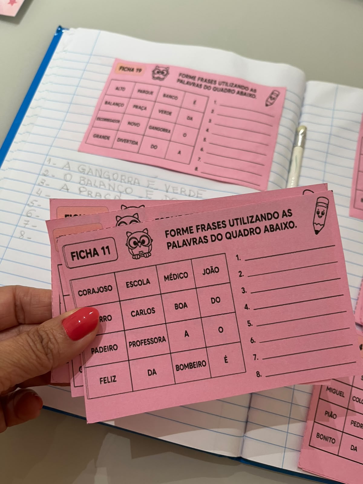 20 fichas FORMANDO FRASES – 2 ° ano do ensino fundamental